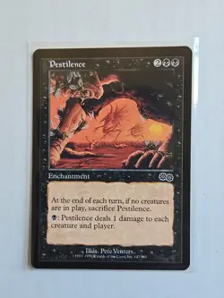 Pestilence - Urza's Saga - LP - MTG Magic - Common - Enchantment - Image 1