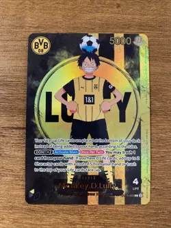 One Piece x BVB Borussia Dortmund Promo Card Monkey D Luffy ST13-003 - Image 2
