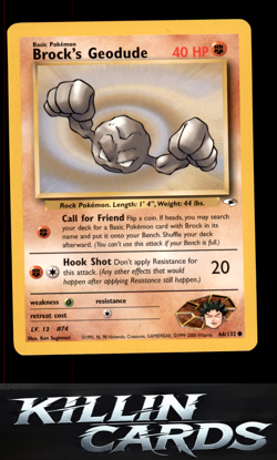 Brock's Geodude (66) 066/132 Pokemon Common Gym Heroes Card LP - Image 1