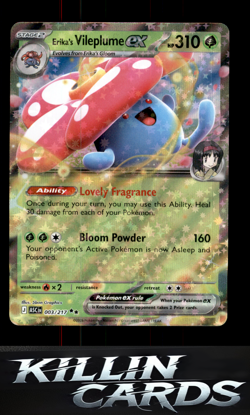 Erika's Vileplume ex 003/217 Pokemon Double Rare ME: Ascended Heroes Card NM - Image 1