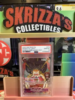 Bandai One Piece CCG Monkey.D.Luffy Card Games Fest Promo Foil #073 PSA 10 - Image 1