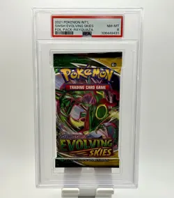 2021 Pokemon SWSH Evolving Skies Foil Pack Rayquaza Art PSA 8 Rare Vintage Cards - Image 1