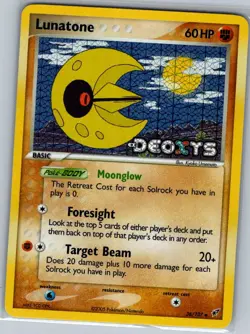 Lunatone 36/107 Reverse Holo Deoxys - Pokemon Card - NM - Image 1