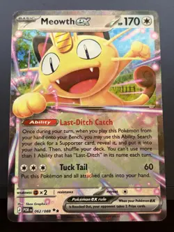 Meowth ex 062/088 Me03: Perfect Order Holo Pokemon - Image 1