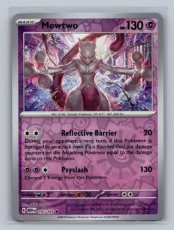 Mewtwo 150/165 Rare 151 Pokemon Reverse Holo NM - Image 1