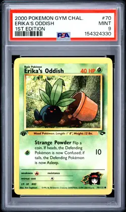 2000 POKEMON GYM CHALLENGE 1ST EDITION #70 ERIKA'S ODDISH PSA 9 - Image 1