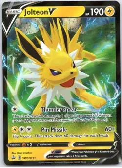 POKEMON TCG JOLTEON V SWSH151 PR-SW PROMO SWSH BLACK STAR POKEMON - Image 1