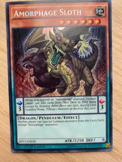SHVI-EN030 Amorphage Sloth Secret Rare Yugioh 1st - Image 1