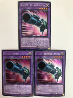 Yugioh Rocket Hermos Cannon DRL2-EN010 Secret Rare NM x3 Play Set - Image 1