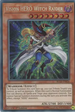 Yugioh Vision Hero Witch Raider BLLR-EN026 Secret Rare NM - Image 1