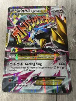 Pokemon TCG Holo Ultra Rare Mega Metagross Ex Xy35 Black Star Promo Giant Card - Image 1