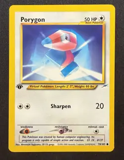 Pokemon TCG Porygon 78/105 Neo Destiny 1st Edition Common Regular EN 2000 - Image 1