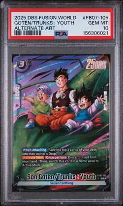 Son Goten/trunks : Youth FB07-105 Alternate Art Dragon Ball Fusion World PSA 10 - Image 1