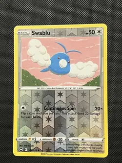 Pokemon Silver Tempest - Swablu - 142/195 - Reverse Holo - M/NM - Image 2