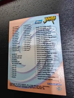 Ash Ketchum Topps Pokemon TV Animation Edition Johto Series 1 Checklist 2001 - Image 5