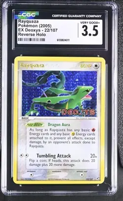 2005 POKEMON EX DEOXYS REVERSE HOLO #22/107 RAYQUAZA CGC 3.5 - Image 1