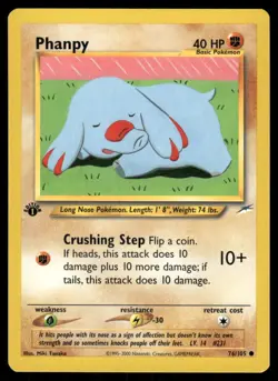 Pokemon Cards Phanpy 76/105 1st Edition Neo Destiny Common NM *2 - Image 1