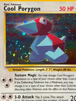 Pokemon Card - Cool Porygon Wizards Black Star Promos 15 Promo Holo SWIRL - Image 3