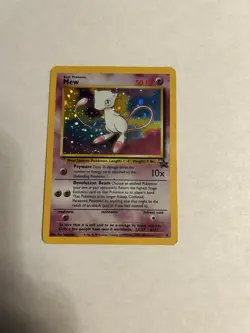 2000 Pokemon Black Star Mew #9 Holo Promo Pokemon League TCG Card SWIRL 🌀 - Image 1