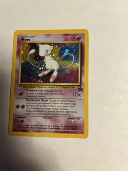 2000 Pokemon Black Star Mew #9 Holo Promo Pokemon League TCG Card SWIRL 🌀 - Image 3