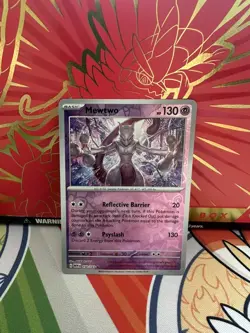 Pokemon Mewtwo TCG Reverse Holo Card 150/165 Scarlet & Violet 151 - Pack Fresh - Image 1