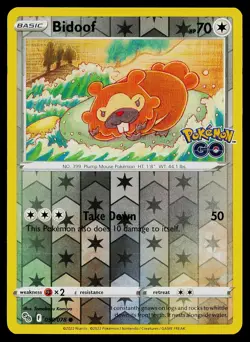 Pokemon Card Bidoof 059/078 Pokemon GO Reverse Holo (Non-Ditto) - Image 1