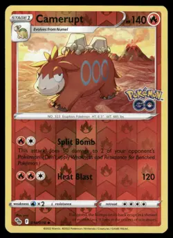 Pokemon Cards Camerupt 014/078 Reverse Holo Pokemon GO Uncommon NM - Image 1