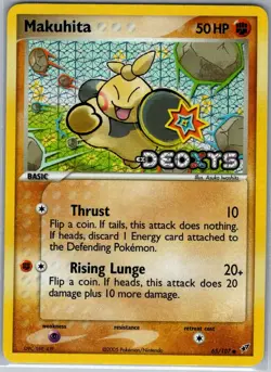 Makuhita 65/107 Reverse Holo Deoxys - Pokemon Card - NM - Image 1
