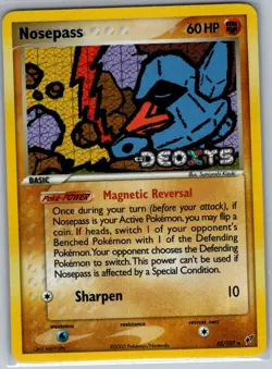 Nosepass 42/107 Reverse Holo Deoxys - Pokemon Card - NM - Image 1