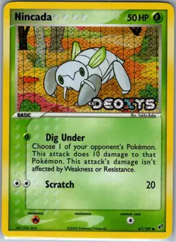 Nincada 67/107 Reverse Holo Deoxys - Pokemon Card - NM - Image 1