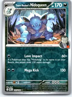 Team Rocket's Nidoqueen 116/182 Uncommon Destined Rivals Pokemon Reverse Holo NM - Image 1