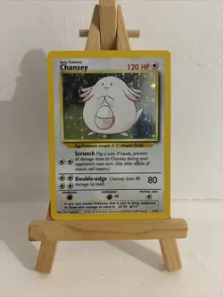 Chansey 3/102 Pokemon Card TCG Base Set Unlimited Holo NM - Image 1