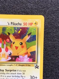 Pokemon Birthday Pikachu 24 WOTC Promo Holo Black Star - MP/LP - Image 3