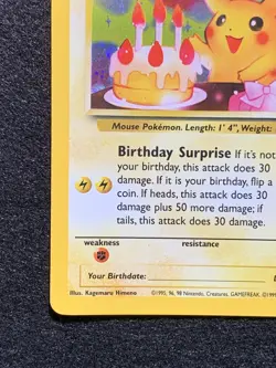 Pokemon Birthday Pikachu 24 WOTC Promo Holo Black Star - MP/LP - Image 5