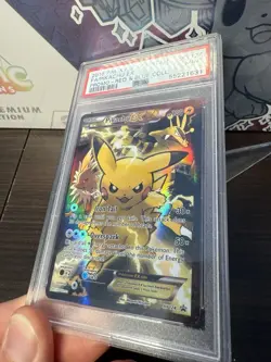 2016 POKEMON XY BLACK STAR PROMO XY124 FA/PIKACHU EX PROMO RED & BLUE COLL PSA 9 - Image 2