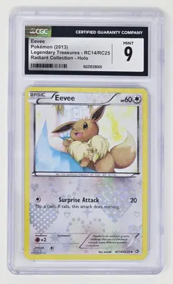 Eevee (RC14/RC25) CGC 9 (2013) Holo Rare Pokemon Radiant Collection - Image 1