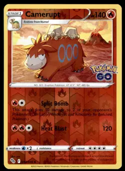 Camerupt 014/078 Uncommon Pokemon GO Pokemon Reverse Holo Lightly Played - Image 1
