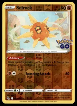 Solrock 039/078 Uncommon Pokemon GO Pokemon Reverse Holo Near Mint - Image 1