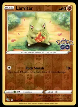 Larvitar 037/078 Common Pokemon GO Pokemon Reverse Holo Near Mint - Image 1