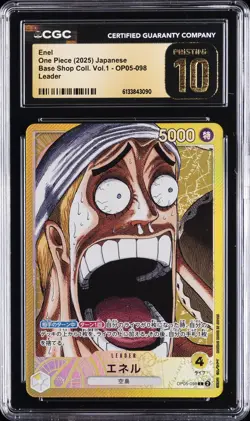 2025 ONE PIECE BASE SHOP COLL. VOL.1 JAPANESE LEADER ENEL CGC 10 PRISTINE - Image 1