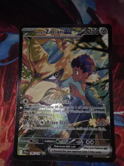Pokemon TCG Hop's Zacian EX Card 186/159 Journey Together Sir English Edition - Image 1
