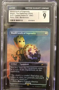 MTG Secret Lair Marvel - Captain America - Masterwork of Ingen. 0863 Foil CGC 9 - Image 1