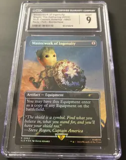 MTG Secret Lair Marvel - Captain America - Masterwork of Ingen. 0863 Foil CGC 9 - Image 2