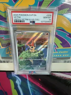 2025 POKEMON SVP EN-SV BLACK STAR PROMO #208 VICTINI PSA 10 Black Bolt White Fla - Image 1