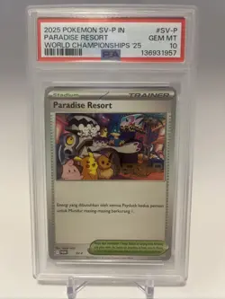 2025 POKEMON SV-P IN PARADISE RESORT WORLD CHAMPIONSHIPS PSA 10 - Image 1