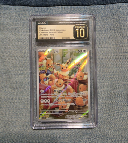 CGC Pristine 10 Pokemon TCG Eevee AR Holo 078/066 Sv5a Crimson Haze JP 2024 - Image 1