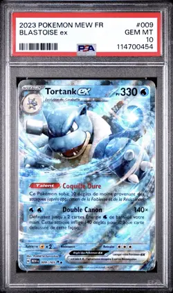 2023 Pokemon FRENCH EV3.5 151 Mew FR Tortank-Blastoise EX 009/165 PSA 10 GEM - Image 1