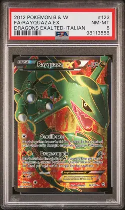 Pokemon PSA 8 Rayquaza EX #123 Full Art Stirpe dei Draghi 2012 Italiano - Image 2