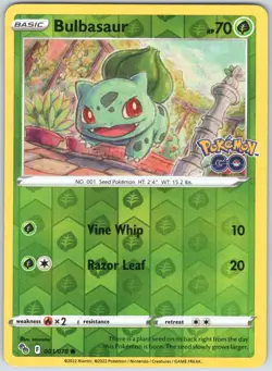 Bulbasaur 001/078 Common Pokemon GO Pokemon Reverse Holo NM - Image 1