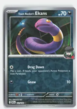 Team Rocket's Ekans 112/182 Common Destined Rivals Pokemon Reverse Holo NM - Image 1